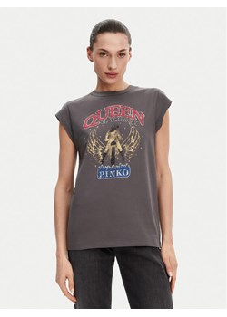 PINKO T-Shirt Marrakech 104603 A2DA Szary Regular Fit ze sklepu MODIVO w kategorii Bluzki damskie - zdjęcie 181136831