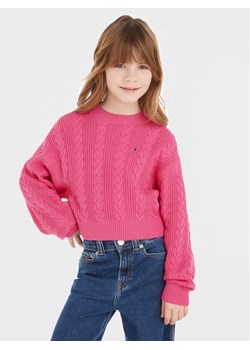 Tommy Hilfiger Sweter KG0KG07629 Różowy Regular Fit - id: 0000302815227 - marki Tommy Hilfiger - 181136924 Tommy Hilfiger Sweter KG0KG07629 Różowy Regular Fit ze sklepu MODIVO w kategorii Swetry dziewczęce - zdjęcie 181136924