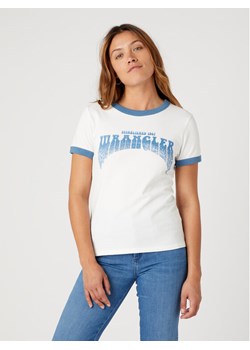 Wrangler T-Shirt Ringer W7N0EEW02 112331996 112331996 Biały Regular Fit ze sklepu MODIVO w kategorii Bluzki damskie - zdjęcie 181137044
