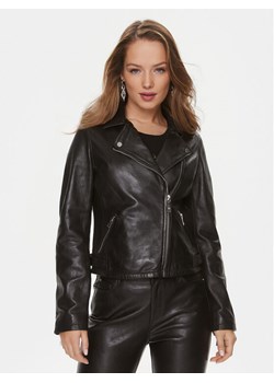 Guess Kurtka skórzana W3BL83 L0O00 Czarny Regular Fit ze sklepu MODIVO w kategorii Kurtki damskie - zdjęcie 181137333