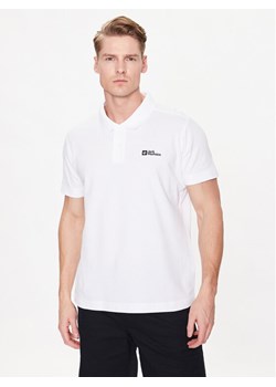 Jack Wolfskin Polo Essential 1809301 Biały Regular Fit ze sklepu MODIVO w kategorii T-shirty męskie - zdjęcie 181137683