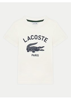 Lacoste T-Shirt TJ3003 Écru Regular Fit ze sklepu MODIVO w kategorii T-shirty chłopięce - zdjęcie 181137944