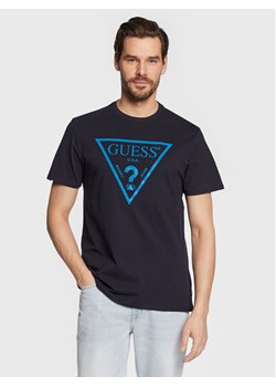 Guess T-Shirt Reflective Logo M3GI44 K9RM1 Granatowy Slim Fit ze sklepu MODIVO w kategorii T-shirty męskie - zdjęcie 181138133