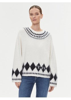 Tommy Hilfiger Sweter Fairisle WW0WW40089 Écru Oversize ze sklepu MODIVO w kategorii Swetry damskie - zdjęcie 181138521