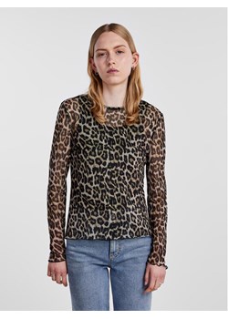 Pieces Bluzka 17140623 Brązowy Slim Fit ze sklepu MODIVO w kategorii Bluzki damskie - zdjęcie 181138884