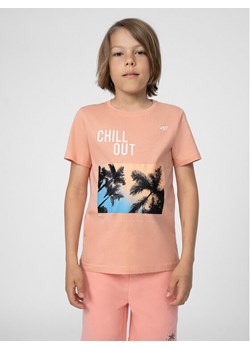 4F T-Shirt 4FJSS23TTSHM288 Różowy Regular Fit ze sklepu MODIVO w kategorii Bluzki dziewczęce - zdjęcie 181139621