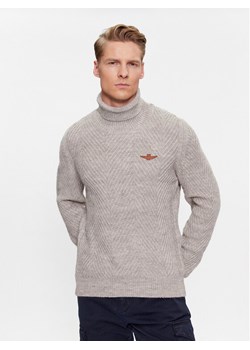 Aeronautica Militare Golf 232MA1455L509 Szary Regular Fit ze sklepu MODIVO w kategorii Swetry męskie - zdjęcie 181140114