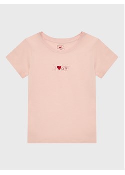 4F T-Shirt HJZ22-JTSD005 Różowy Regular Fit ze sklepu MODIVO w kategorii Bluzki dziewczęce - zdjęcie 181140161