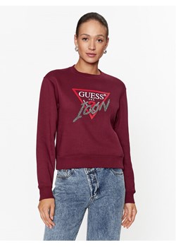 Guess Bluza W3BQ14 KB681 Bordowy Regular Fit ze sklepu MODIVO w kategorii Bluzy damskie - zdjęcie 181140663