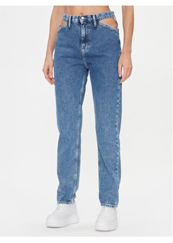 Calvin Klein Jeans Jeansy Authentic Slim Straight Cut Out J20J222433 Niebieski Slim Fit ze sklepu MODIVO w kategorii Jeansy damskie - zdjęcie 181140913