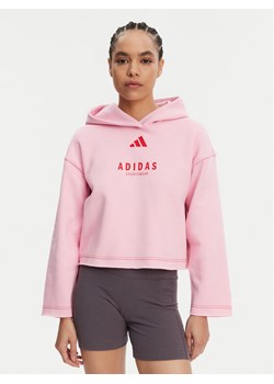 adidas Bluza ALL SZN Graphic JJ4519 Różowy Loose Fit ze sklepu MODIVO w kategorii Bluzy damskie - zdjęcie 181141161