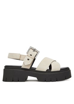 HUGO Sandały Kris_Sandal_BKSD 50541753 Écru ze sklepu MODIVO w kategorii Sandały damskie - zdjęcie 181141802