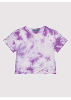 United Colors Of Benetton T-Shirt 3085C104S Fioletowy Regular Fit ze sklepu MODIVO w kategorii Bluzki dziewczęce - zdjęcie 181141873