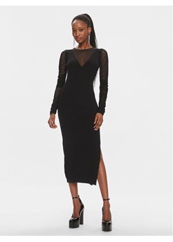 Pinko Sukienka dzianinowa Bergamotto 103019 A1KX Czarny Slim Fit ze sklepu MODIVO w kategorii Sukienki - zdjęcie 181142174