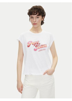 Pepe Jeans T-Shirt Rosalie PL506033 Biały Regular Fit ze sklepu MODIVO w kategorii Bluzki damskie - zdjęcie 181143094