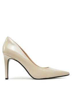 Calvin Klein Szpilki Heel Pump 90 - Brush L HW0HW02263 Beżowy ze sklepu MODIVO w kategorii Czółenka - zdjęcie 181143112