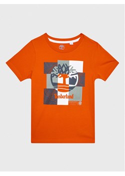 Timberland T-Shirt T25T80 S Pomarańczowy Regular Fit ze sklepu MODIVO w kategorii T-shirty chłopięce - zdjęcie 181143634