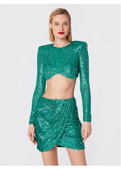 Elisabetta Franchi Komplet bluzka i spódnica TG-002-27E2-V500 Zielony Slim Fit - id: 0000301230755 - marki Elisabetta Franchi - 181143950 Elisabetta Franchi Komplet bluzka i spódnica TG-002-27E2-V500 Zielony Slim Fit ze sklepu MODIVO w kategorii Komplety i garnitury damskie - zdjęcie 181143950