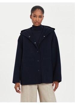 Weekend Max Mara Płaszcz wełniany Gennaio 2425086021 Granatowy Regular Fit ze sklepu MODIVO w kategorii Płaszcze damskie - zdjęcie 181144574