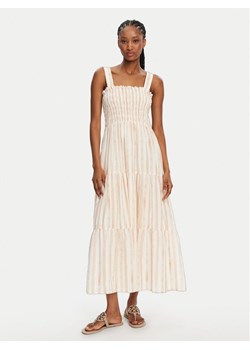 Seafolly Sukienka letnia Shirred 55402-DR Beżowy Regular Fit ze sklepu MODIVO w kategorii Sukienki - zdjęcie 181144781