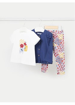 Mayoral Komplet t-shirt, sweter i legginsy 01735 Niebieski Slim Fit ze sklepu MODIVO w kategorii Komplety niemowlęce - zdjęcie 181145284