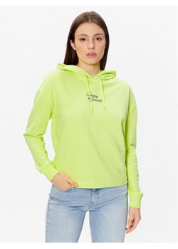 Tommy Jeans Bluza Essential Logo DW0DW15410 Zielony Boxy Fit ze sklepu MODIVO w kategorii Bluzy damskie - zdjęcie 181145350