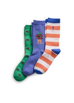 Polo Ralph Lauren Zestaw 3 par wysokich skarpet dziecięcych 444969087001 Kolorowy ze sklepu MODIVO w kategorii Skarpetki dziecięce - zdjęcie 181145520