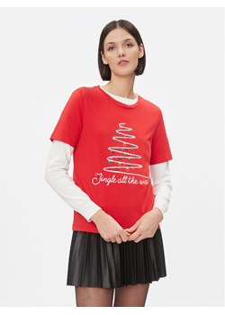 Vila T-Shirt 14090227 Czerwony Regular Fit ze sklepu MODIVO w kategorii Bluzki damskie - zdjęcie 181145643