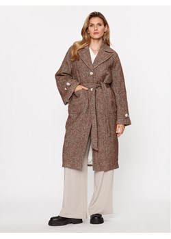 Custommade Płaszcz wełniany Halina 999511879 Brązowy Oversize ze sklepu MODIVO w kategorii Płaszcze damskie - zdjęcie 181145872