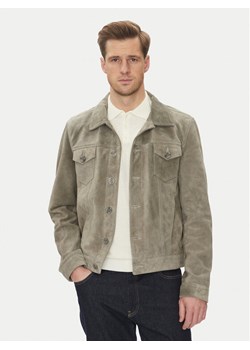 Serge Pariente Kurtka skórzana Jeans Szary Regular Fit ze sklepu MODIVO w kategorii Kurtki męskie - zdjęcie 181146204