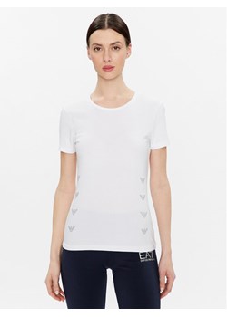 EA7 Emporio Armani T-Shirt 3RTT08 TJDZZ 1100 Biały Regular Fit ze sklepu MODIVO w kategorii Bluzki damskie - zdjęcie 181146720