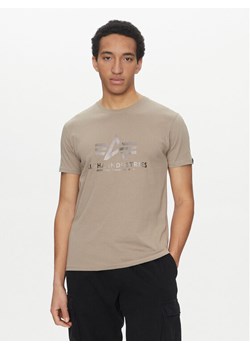 Alpha Industries T-Shirt Basic 100501 Beżowy Regular Fit ze sklepu MODIVO w kategorii T-shirty męskie - zdjęcie 181147770