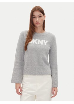 DKNY Sweter DJ4R0504 Szary Regular Fit ze sklepu MODIVO w kategorii Swetry damskie - zdjęcie 181147900