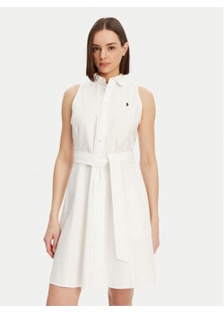 Polo Ralph Lauren Sukienka koszulowa 211906437001 Biały Regular Fit ze sklepu MODIVO w kategorii Sukienki - zdjęcie 181147982