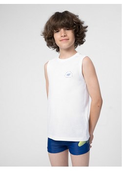 4F Tank top 4FJSS23TTSHM284 Biały Regular Fit ze sklepu MODIVO w kategorii T-shirty chłopięce - zdjęcie 181148210
