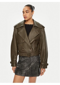 Miss Sixty Kurtka skórzana 6L4LJ1700000 Khaki Regular Fit ze sklepu MODIVO w kategorii Kurtki damskie - zdjęcie 181148351