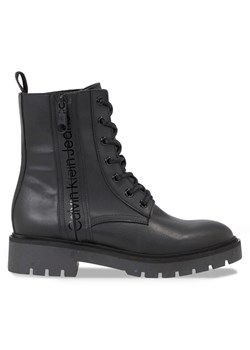Calvin Klein Jeans Trapery Combat Mid Laceup Boot Wn YW0YW01255 Czarny ze sklepu MODIVO w kategorii Workery damskie - zdjęcie 181148562