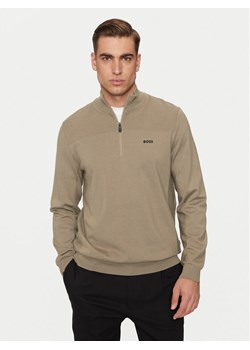 BOSS Sweter Momentum-X_QZ 50498560 Beżowy Regular Fit ze sklepu MODIVO w kategorii Swetry męskie - zdjęcie 181148610