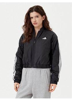 adidas Kurtka bomber Essentials 3-Stripes JD1296 Czarny Loose Fit ze sklepu MODIVO w kategorii Kurtki damskie - zdjęcie 181148621
