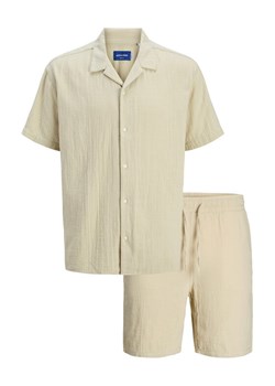 Jack&Jones Komplet koszula i szorty materiałowe Easter 12281255 Beżowy Relaxed Fit ze sklepu MODIVO w kategorii Koszule męskie - zdjęcie 181149003