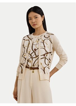 LAUREN RALPH LAUREN Kardigan 200963632001 Beżowy Regular Fit ze sklepu MODIVO w kategorii Swetry damskie - zdjęcie 181149104