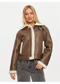 Pieces Kurtka z imitacji skóry Janelle 17141595 Brązowy Regular Fit ze sklepu MODIVO w kategorii Kurtki damskie - zdjęcie 181149132