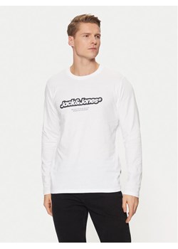 Jack&Jones Longsleeve Vesterbro 12266419 Biały Relaxed Fit ze sklepu MODIVO w kategorii T-shirty męskie - zdjęcie 181149824