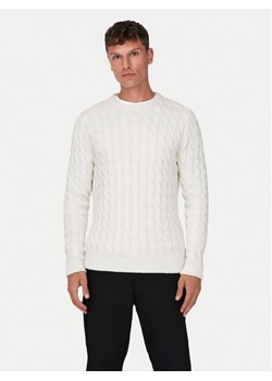 Only & Sons Sweter 22026504 Écru Regular Fit ze sklepu MODIVO w kategorii Swetry męskie - zdjęcie 181150013