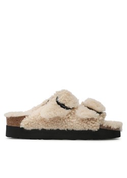 Birkenstock Klapki Arizona Big Buckle Shearling 1017642 Beżowy ze sklepu MODIVO w kategorii Klapki damskie - zdjęcie 181150534