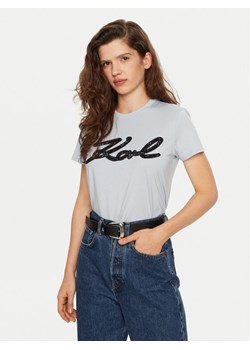 KARL LAGERFELD T-Shirt A1W17117 Niebieski Regular Fit ze sklepu MODIVO w kategorii Bluzki damskie - zdjęcie 181150650