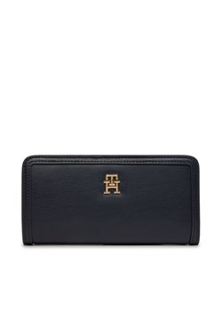 Tommy Hilfiger Duży Portfel Damski Th Monotype Large Slim Wallet AW0AW16210 Granatowy ze sklepu MODIVO w kategorii Portfele damskie - zdjęcie 181150652