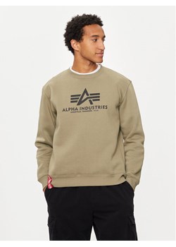 Alpha Industries Bluza Basic 178302 Zielony Regular Fit ze sklepu MODIVO w kategorii Bluzy męskie - zdjęcie 181150694