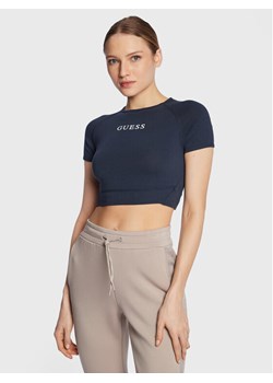Guess T-Shirt Aline V3RP16 KABR0 Granatowy Slim Fit ze sklepu MODIVO w kategorii Bluzki damskie - zdjęcie 181150852