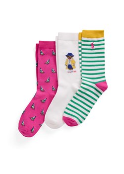 Polo Ralph Lauren Zestaw 3 par wysokich skarpet dziecięcych 448969097001 Kolorowy ze sklepu MODIVO w kategorii Skarpetki dziecięce - zdjęcie 181150972